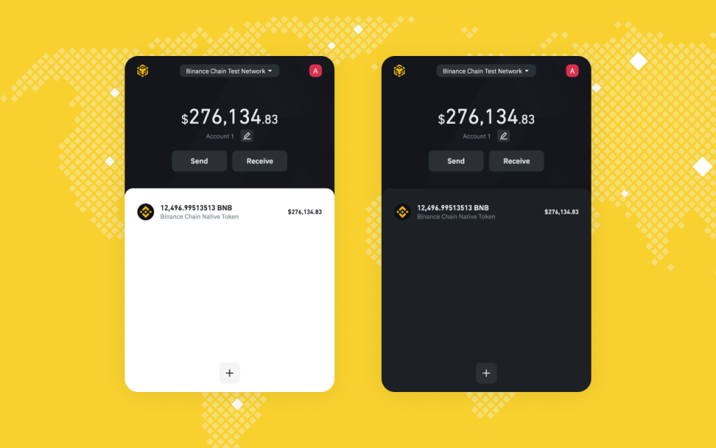 Interfaz de wallet de binance en móvil