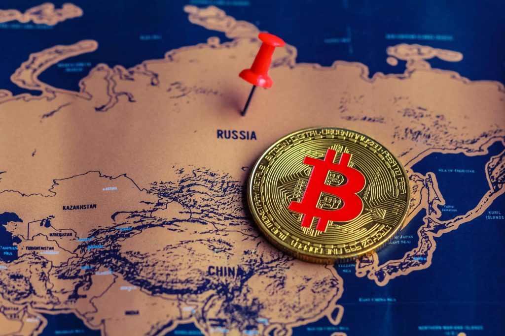 criptomoneda bitcoin en mapa de rusia