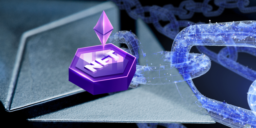 ilustración del concepto nft con ethereum