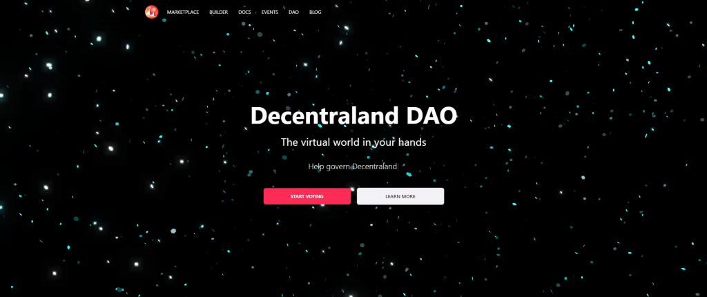 presentación de decentraland dao en web oficial