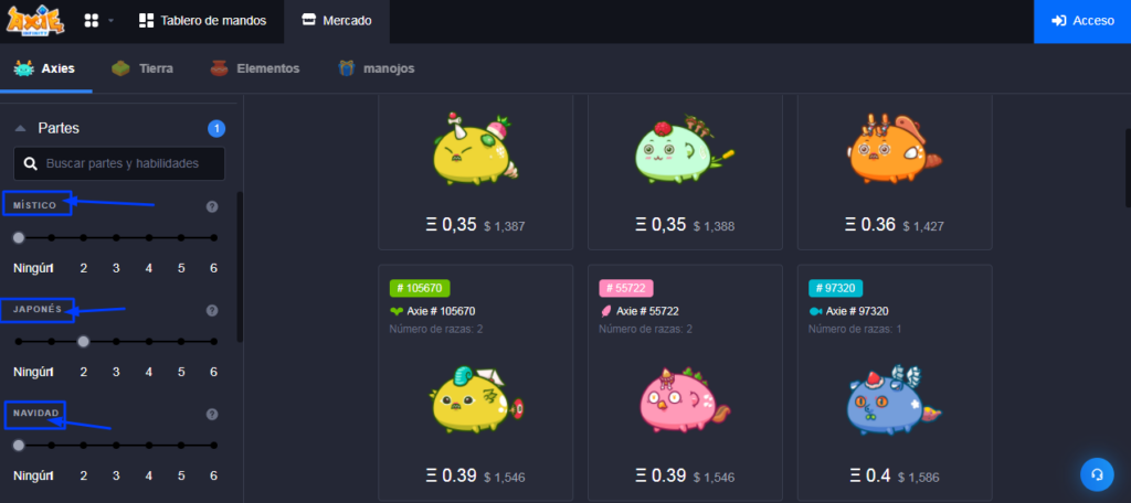 marketplace de axie infinity